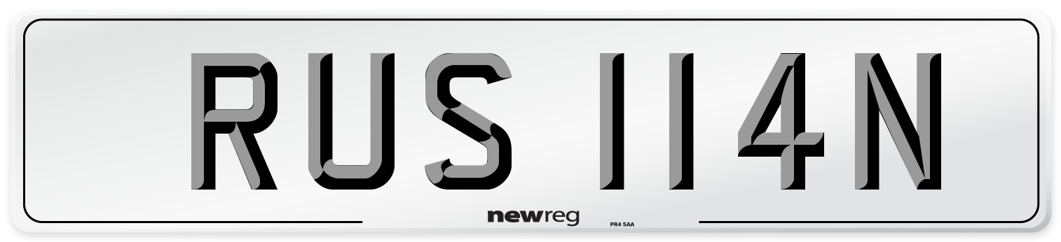 RUS 114N Number Plate from New Reg